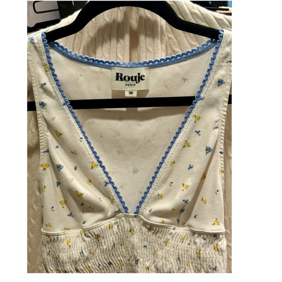 Rouje - Pearl Mini Fleurs Top - Ecru w/mini flowers - Size US 2 (FR 36) - Picture 5 of 12